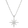 Charles Garnier Sterling Silver Necklace made with Paperclip Chain (2mm) and CZ Starburst Motif (25x25mm)