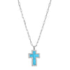 Charles Garnier Sterling Silver Necklace made with Paperclip Chain (2mm) and Cross Pendant (28x16mm)