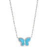 Charles Garnier Sterling Silver Necklace made with Paperclip Chain (2mm) and Butterfly (25x17mm) in Center