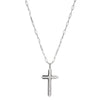 Charles Garnier Sterling Silver Necklace made with Paperclip Chain (2mm) and CZ Cross Pendant (35x18mm)