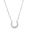 Charles Garnier Sterling Silver Necklace made with Paperclip Chain (2mm) and CZ Horseshoe (2x18mm) in Center