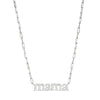 Charles Garnier Sterling Silver Necklace made with Paperclip Chain (2mm) and CZ Word ''MAMA'' in Center