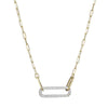 Charles Garnier Sterling Silver Necklace made with Paperclip Chain (2mm) and a CZ Link (24x8mm) in Center