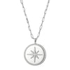 Charles Garnier Sterling Silver Necklace made with Paperclip Chain (2mm) and CZ Starburst Pendant (3x25mm)