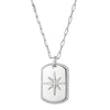 Charles Garnier Sterling Silver Necklace made with Paperclip Chain (2mm) and CZ Starburst Pendant (34x2mm)