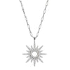 Charles Garnier Sterling Silver Necklace made with Paperclip Chain (2mm) and CZ Starburst Pendant (33x27mm)