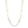 Charles Garnier Sterling Silver Necklace made with Marquise Chain (8mm) and 7 Double Sided CZ Link Stations (16x8mm)