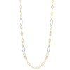 Charles Garnier Sterling Silver Necklace made with Marquise Chain (8mm) and 6 Double Sided CZ Link Stations (24x12mm)