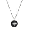 Charles Garnier Sterling Silver Necklace made with Paperclip Chain (2mm) and Starburst Pendant (23x18mm)