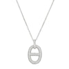 Charles Garnier Sterling Silver Necklace made with Rolo Chain and CZ Marina Motif Pendant (3x18mm)