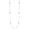 Charles Garnier Sterling Silver Necklace made with Rolo Chain and 6 Twist CZ Marquise (17x8mm) Station  Measures 36'' Long Rhodium Finish