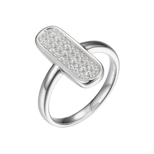 Charles Garnier Sterling Silver Ring with CZ Size 6 Rhodium Finish