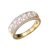 Charles Garnier Sterling Silver Ring made with Freshwater Pearls (2.5-3mm) and CZ 2 Tone 18K Yellow Gold and Rhodium Finish