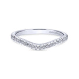 Gabriel & Co. 14k White Gold Contemporary Curved Wedding Band