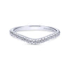 Gabriel & Co. 14k White Gold Contemporary Curved Wedding Band