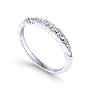 Gabriel & Co. 14k White Gold Victorian Diamond Wedding Band