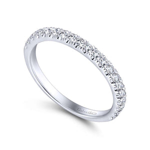 Gabriel & Co. 14k White Gold Contemporary Diamond Wedding Band