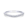 Gabriel & Co. 14k White Gold Contemporary Curved Wedding Band