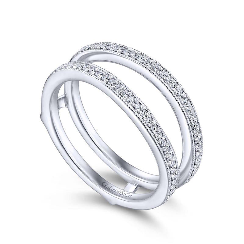 Gabriel & Co. 14k White Gold Victorian Enhancer Wedding Band