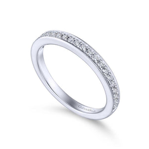 Gabriel & Co. 14k White Gold Contemporary Curved Wedding Band