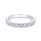 Gabriel & Co. 14k White Gold Victorian Diamond Wedding Band