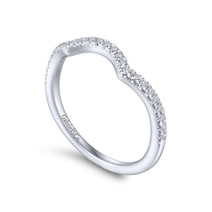 Gabriel & Co. 14k White Gold Contemporary Curved Wedding Band