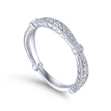 Gabriel & Co. 14k White Gold Victorian Diamond Wedding Band