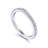 Gabriel & Co. 14k White Gold Contemporary Curved Wedding Band