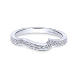 Gabriel & Co. 14k White Gold Contemporary Curved Wedding Band