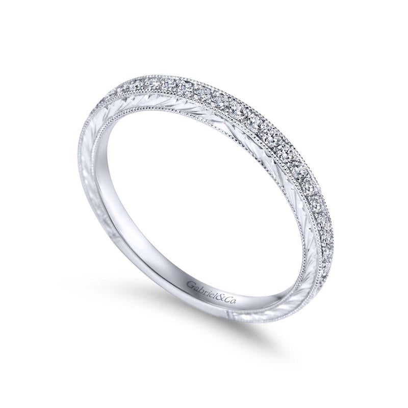 Gabriel & Co. 14k White Gold Victorian Eternity Wedding Band