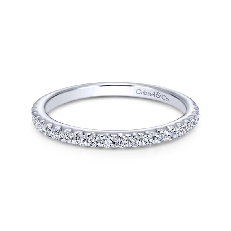 Gabriel & Co. 14k White Gold Contemporary Anniversary Wedding Band