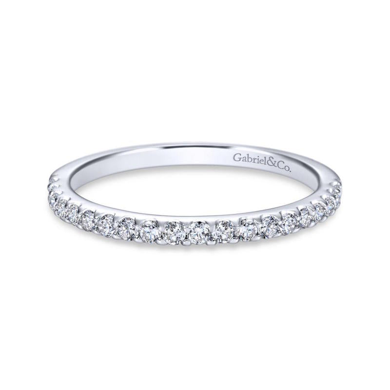 Gabriel & Co. 14k White Gold Contemporary Anniversary Wedding Band