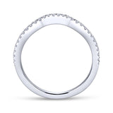Gabriel & Co. 18k White Gold Contemporary Curved Wedding Band