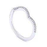 Gabriel & Co. 14K White Gold Contemporary Curved Wedding Band