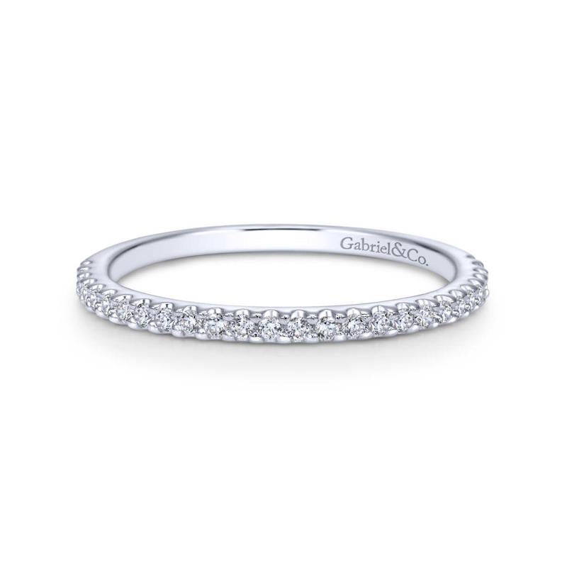 Gabriel & Co. 14k White Gold Contemporary Anniversary Wedding Band