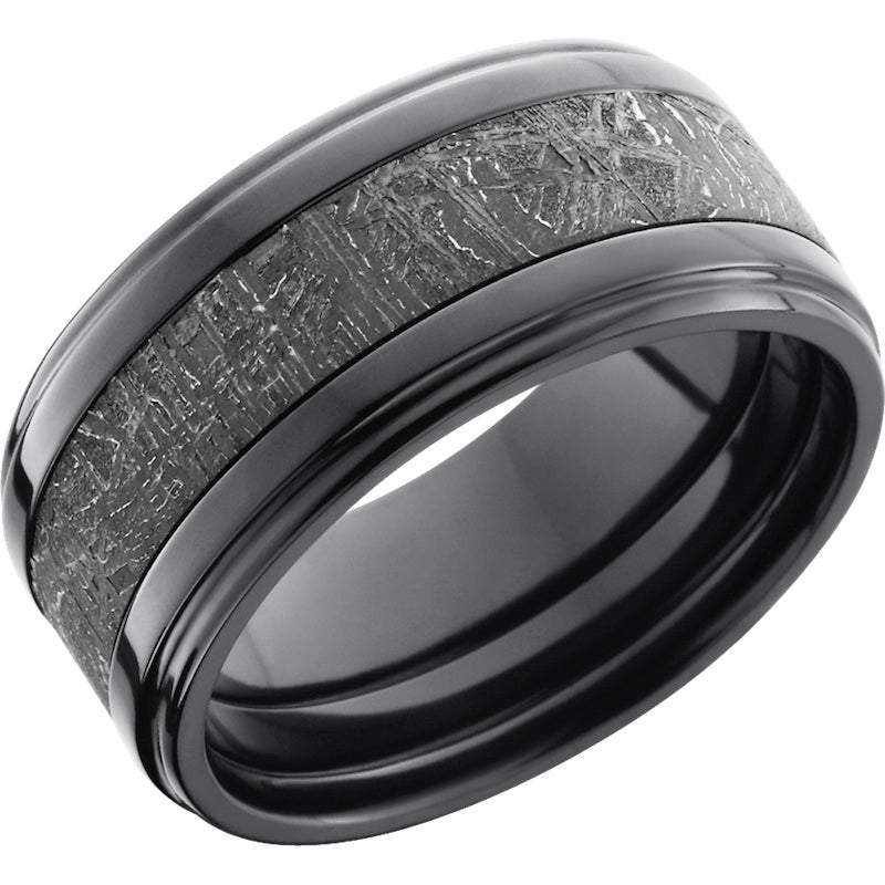 Lashbrook Black Zirconium Meteorite 10mm Men's Wedding Band