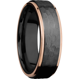 Lashbrook Black & Rose Zirconium 7mm Men's Wedding Band