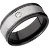 Lashbrook Black Zirconium Meteorite 8.5mm Men's Wedding Band