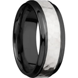 Lashbrook Black & White Zirconium 8mm Men's Wedding Band