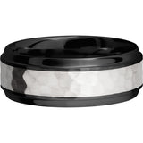 Lashbrook Black & White Zirconium 8mm Men's Wedding Band