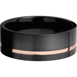 Lashbrook Black & Rose Zirconium 8mm Men's Wedding Band