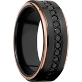 Lashbrook Black & Rose Zirconium Diamond 8mm Men's Wedding Band