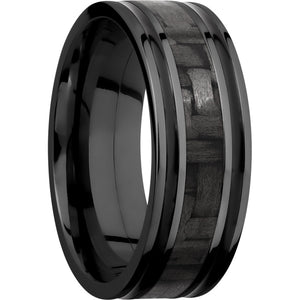 Lashbrook Black Zirconium 8mm Men's Wedding Band