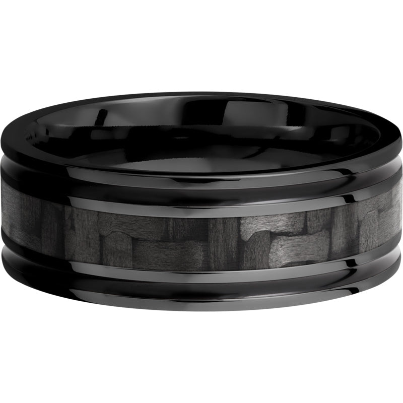 Lashbrook Black Zirconium 8mm Men's Wedding Band